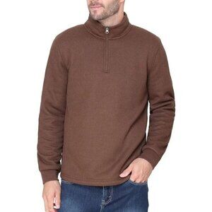 NWOT B.C. Clothing Men's M Heritage Quarter-Zip Waffle Sweatshirt Lined